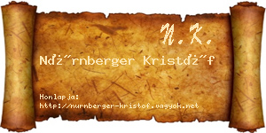Nürnberger Kristóf névjegykártya