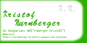 kristof nurnberger business card